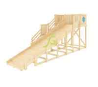 Детская деревянная зимняя горка "IgraGrad Snow Fox", скат 5,9 м без окраски
