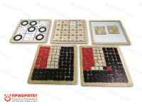 Набор настенных логических игр (Пятнашки, Морской Бой, Домино, Крестики-Нолики) + запасные фигуры ко всем