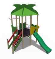 Детский игровой комплекс серии джунгли "Дом на дереве" Н-1200 (пластиковый скат) ДИО 02090