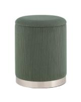 Пуф Эмили с ящиком серебро вельвет зелёный