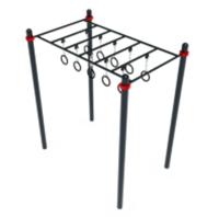 ОВ 01-112 Воркаут рукоход с кольцами на стойках (89)