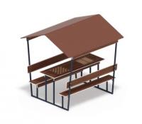 Нарды + Шахматы - Столик для взрослых с навесом - МФ 32.01.05-04