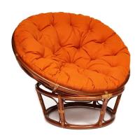 Кресло Папасан/Papasan (23/01 W) /с подушкой/ диаметр подушки 122см, 115х101х104см, пекан орех, ткань оранжевый, с 23