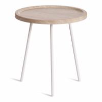 Столик кофейный LANCOME металл / МДФ, 45 х 45 х 45 см, дуб санремо/белый