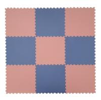 Коврик конструктор для игр и ползания, 9 клеток 390 мм, розово-голубой