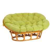 Диван MAMASAN/МАМАСАН 23/02 W /с подушкой/ подушка 182х119 см, 169х102х80 см, Pecan (орех), флок, олива, 23