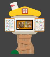 Мультимедийный развивающий комплекс «AVKompleks Multi 22» в форме теремка с опорой