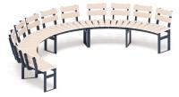 Модульная скамья радиальная (беленый дуб) МФ 42.01.25-01