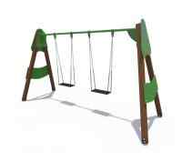 Качели (деревянные с прорезиненными сиденьями без спинки) ИО 01032