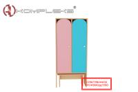 Шкаф для детской одежды 2-х секционный с лавочкой «AVKompleks Радуга 3»