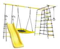 Дачный комплекс "Богатырь Плюс 2" + ЛОДКА качели Romana 103.12.06 (серый/жёлтый)