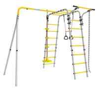 Дачный комплекс "Весёлая лужайка-2" + ДИСК качели Romana R.103.25.04 (серый/жёлтый)