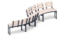 Модульная скамья радиальная (беленый дуб) МФ 42.01.22-01