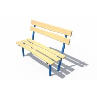 Скамья бежевая со спинкой ДХО 06240