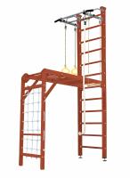 Шведская стенка Kampfer Union Ceiling (№4 Вишневый Высота 3 м белый антик турник)