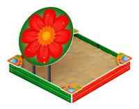 Песочница средняя с навесом Цветок (Ракушки) - ИО 5.01.08-02