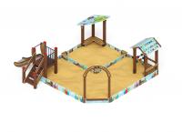 Песочный дворик с горкой (Коты) - ИО 6.01.05-03 H=750