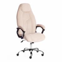 Кресло BOSS (хром) флок , бежевый/бежевый перф., 7/7/06