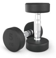 Гантель UNIX Fit PRO круглая обрезиненная 5 кг, 2 шт.