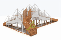 Зимняя деревянная горка "IgraGrad Snow Fox 12 м" с двумя скатами мод.424