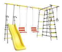 Дачный комплекс "Богатырь Плюс 2" + ЦЕПНЫЕ качели Romana 103.12.06 (серый/жёлтый)