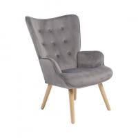 Кресло Хью велюр серый