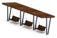 Пергола тент с качелями (наклоная) - МФ 78.03.03-01.И1 /без поликарбоната/