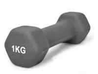 Гантель UNIX Fit неопреновая 1 кг Grey, 2 шт.