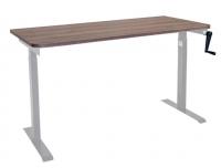 Стол с регулировкой высоты механический LuxAlto LA-T33-M1 серый/дуб коричневый ЛДСП 140*70*2.5