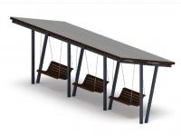 Пергола тент с качелями (наклоная) - МФ 78.03.03-И1 /с поликарбонатом/