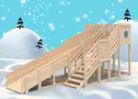 Детская деревянная зимняя горка "IgraGrad Snow Fox", скат 5,9 м без окраски 