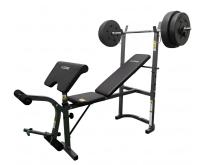 Скамья под штангу с опциями DFC GOZONE GZE-2201 со штангой и дисками в комплекте