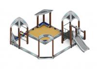 Песочный дворик с горкой Космопорт (Серый) - ИО 6.14.01-01 H=750