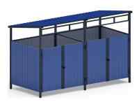 Навес контейнерной площадки для мусора (синий) (2 секции) МФ 55.02.02-03