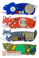 Набор бизибордов «Лесные жители» (заяц, лиса, волк, медведь)