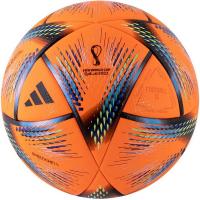 Мяч футб. ADIDAS WC22 Rihla PRO WTR, H57781, р.5, FIFA Pro, 20п, ПУ, термосшивка, оранжевый