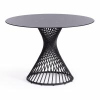 Стол BERTOIA (mod. GT21) металл/стекло, 110 х 110 х 75 см, Black (черный)