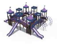 Детский игровой комплекс Сити с тремя горками (металлический скат,Н-1200 и 1500) ДИО 13072