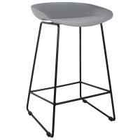Стул полубарный Neo серый с чёрными ножками