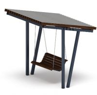 Пергола тент с качелями (наклоная) - МФ 78.03.01-И1 /с поликарбонатом/