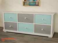 Комод 2-х ярусный с выдвижными ящиками Мятная сказка (белый)