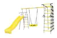 Дачный комплекс "Богатырь Плюс 2 MAX" + ГНЕЗДО качели Romana 103.12.07 (серый/жёлтый)