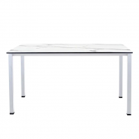 Стол обеденный LuxAlto LA-H33-ST45 белый/мрамор белый HPL 140*85*1,2