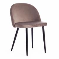 Стул MELODY (mod. 4997) металл/вельвет, 52х49х78см, серо-бежевый/черные ножки