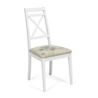 Стул Picasso ( PC-SC ) дерево гевея, 45х53х97см, pure white (белый 2-1), Ткань Прованс № 13