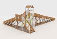 Зимняя деревянная горка "IgraGrad Snow Fox 12 м" с двумя скатами мод.724