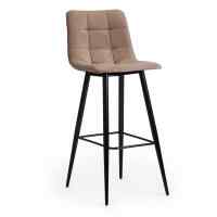 Стул барный CHILLY (mod.7095б) / 1 шт. в упаковке ткань/металл, 50х44х104 см, высота до сиденья 76 см, бежевый barkhat 5/черный