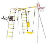 Дачный комплекс "Fitness" + ПЛАСТИКОВЫЕ качели Romana 103.20.05 (серый/жёлтый)