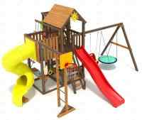 Детская площадка IgraGrad Панда Фани с балконом (две трубы)