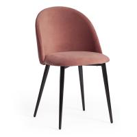 Стул MONRO (mod. 710) / 1 шт. в упаковке ткань/металл, 56х51х80 см, высота до сиденья 47 см, коралловый barkhat 15 /черный